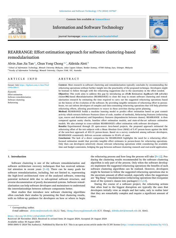 REARRANGE: Effort estimation approach for software clustering-based remodularisation